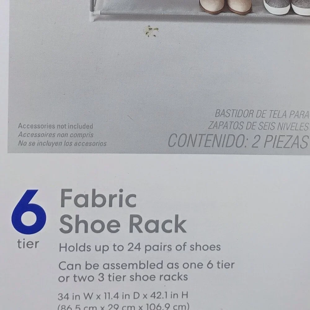closet shoe organizer racks simply essential 6 tier fabric (H142)